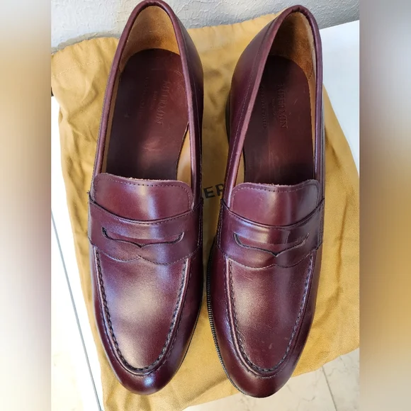 Meermin Calf Leather Burgundy Loafers Size US 9/UK 8 - Picture 5 of 7
